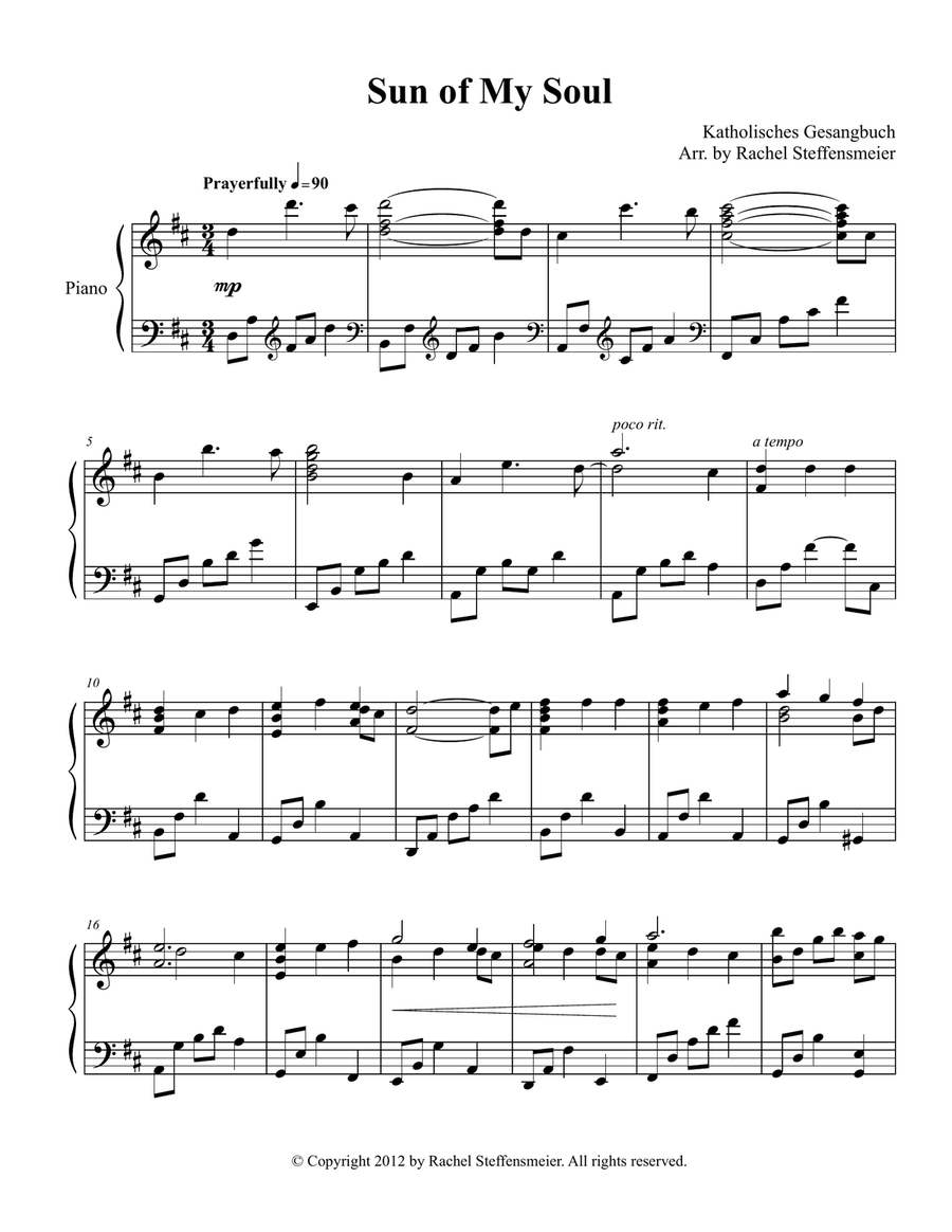 Sun of My Soul Sun of My Soul Piano Solo scores gallery preview page 1