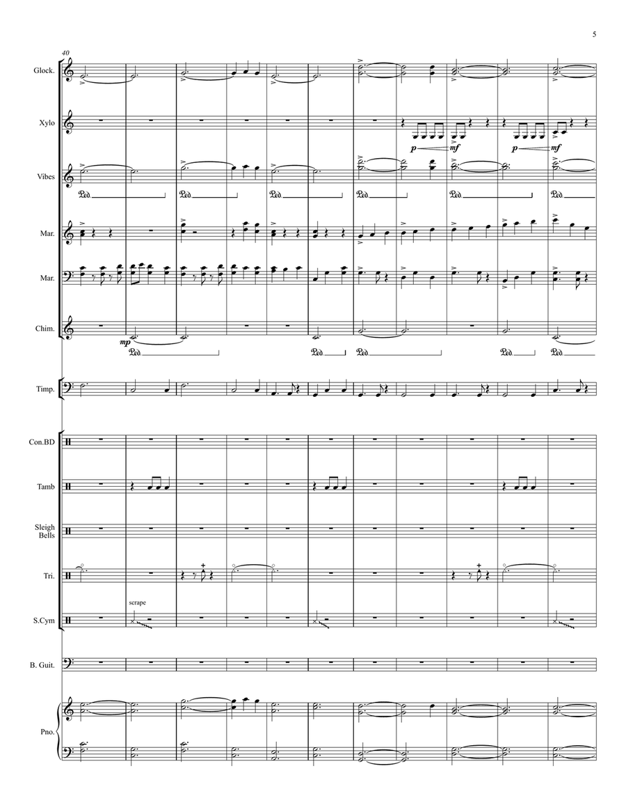 Away in a Manger, One Silent Night - for Percussion Ensemble Percussion Ensemble scores gallery preview page 6