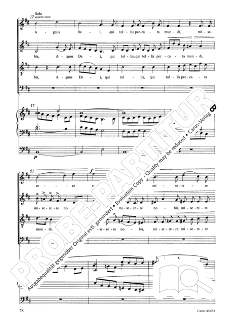 Mass in D Major (Missa in D) 4-Part scores gallery preview page 87