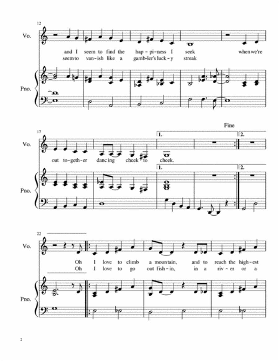 Cheek To Cheek Voice scores gallery preview page 2