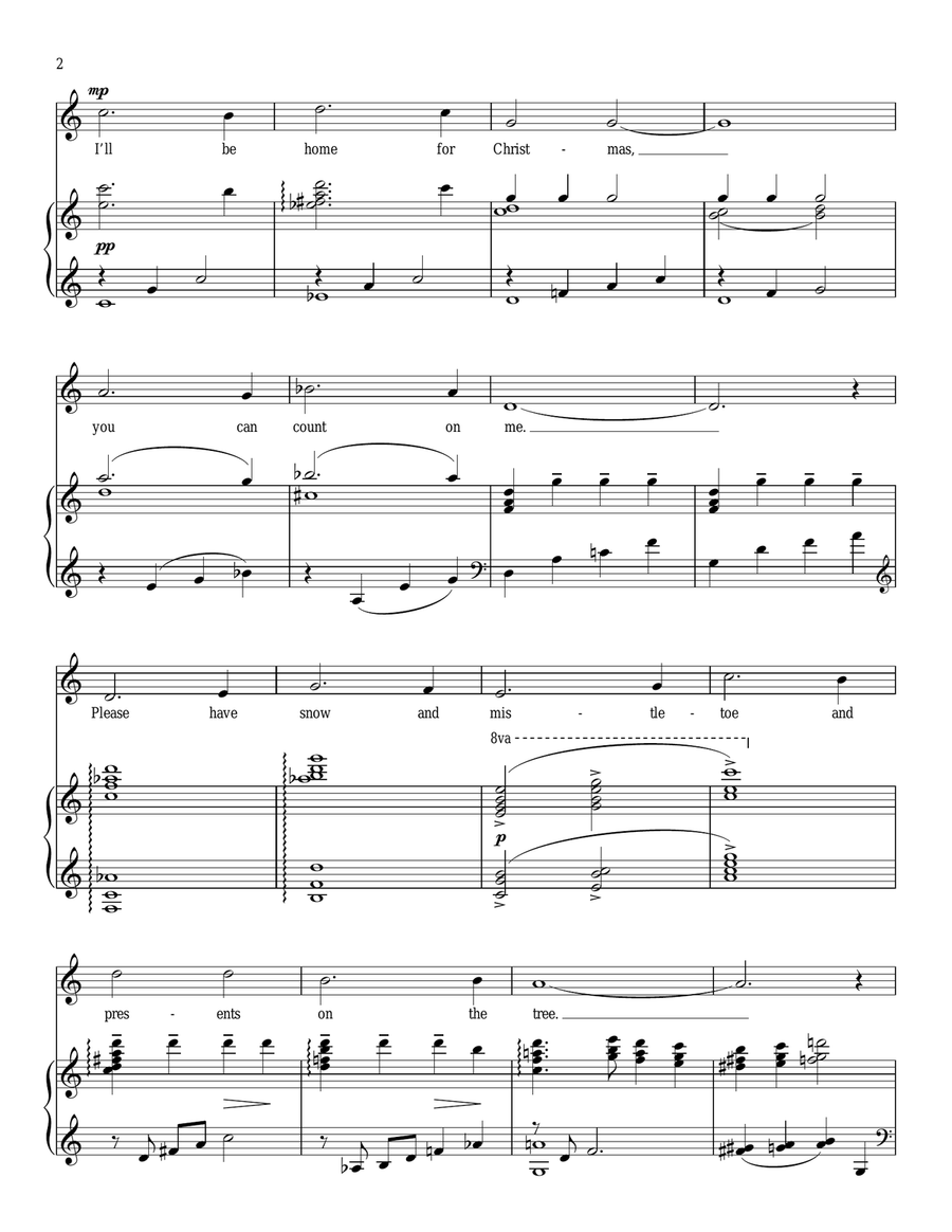 I'll Be Home For Christmas Piano, Vocal scores gallery preview page 2