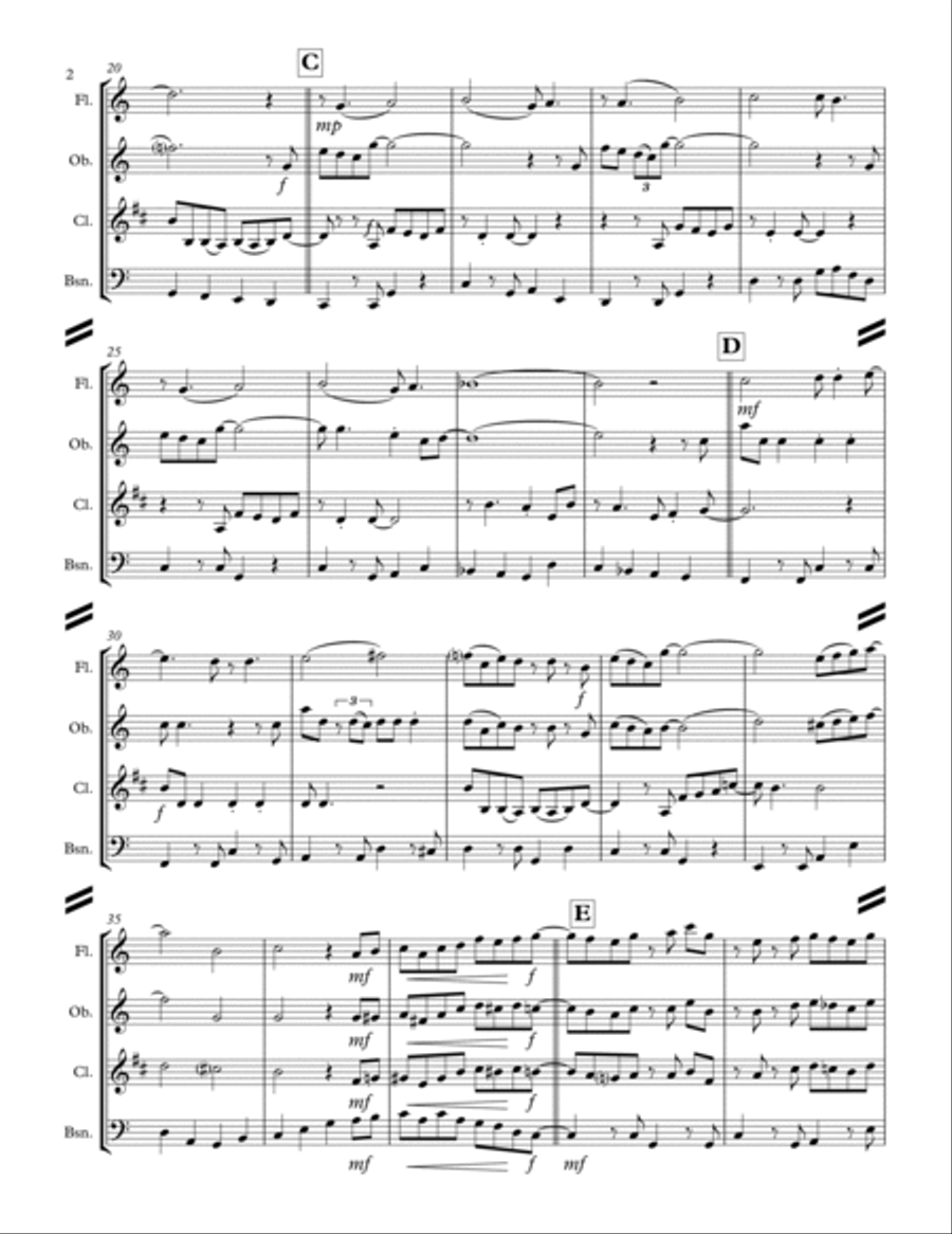 Baby, It's Cold Outside Woodwind Quartet scores gallery preview page 3