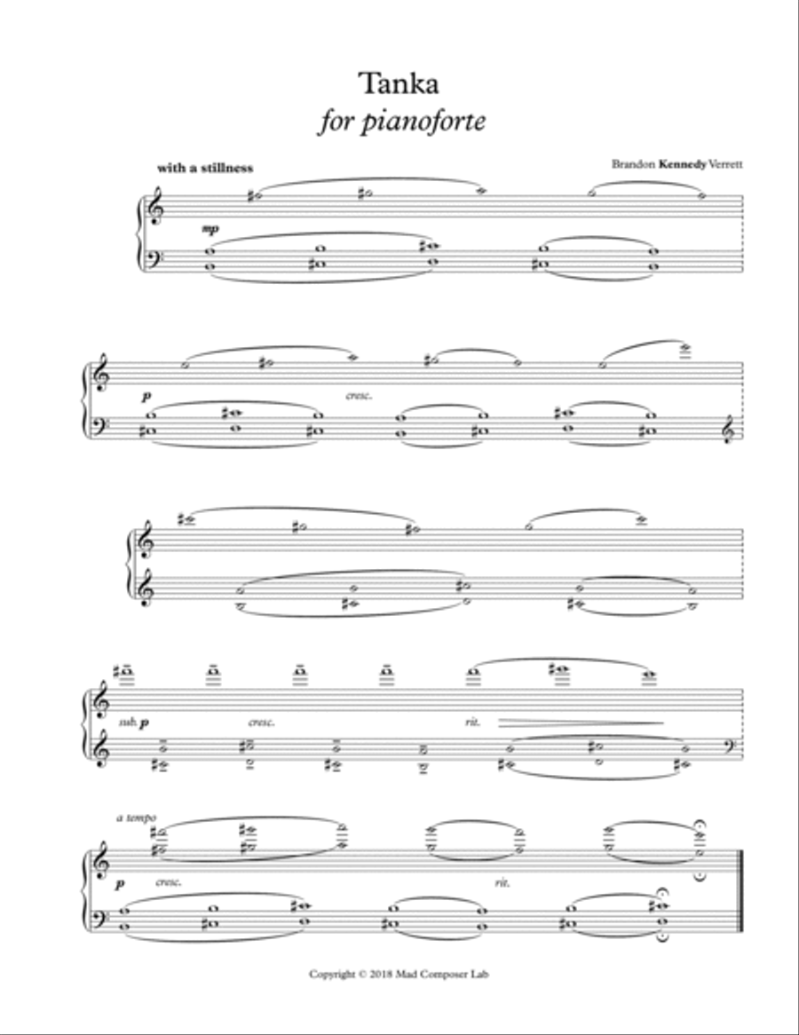 Tanka for pianoforte Easy Piano scores gallery preview page 1