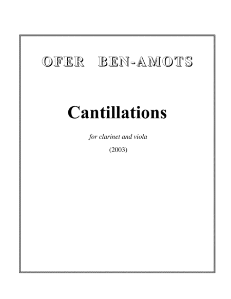 Cantillations - for clarinet and viola