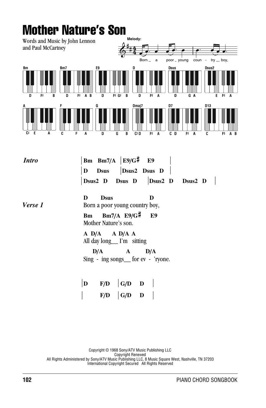 Mother Nature's Son Piano scores gallery preview page 1