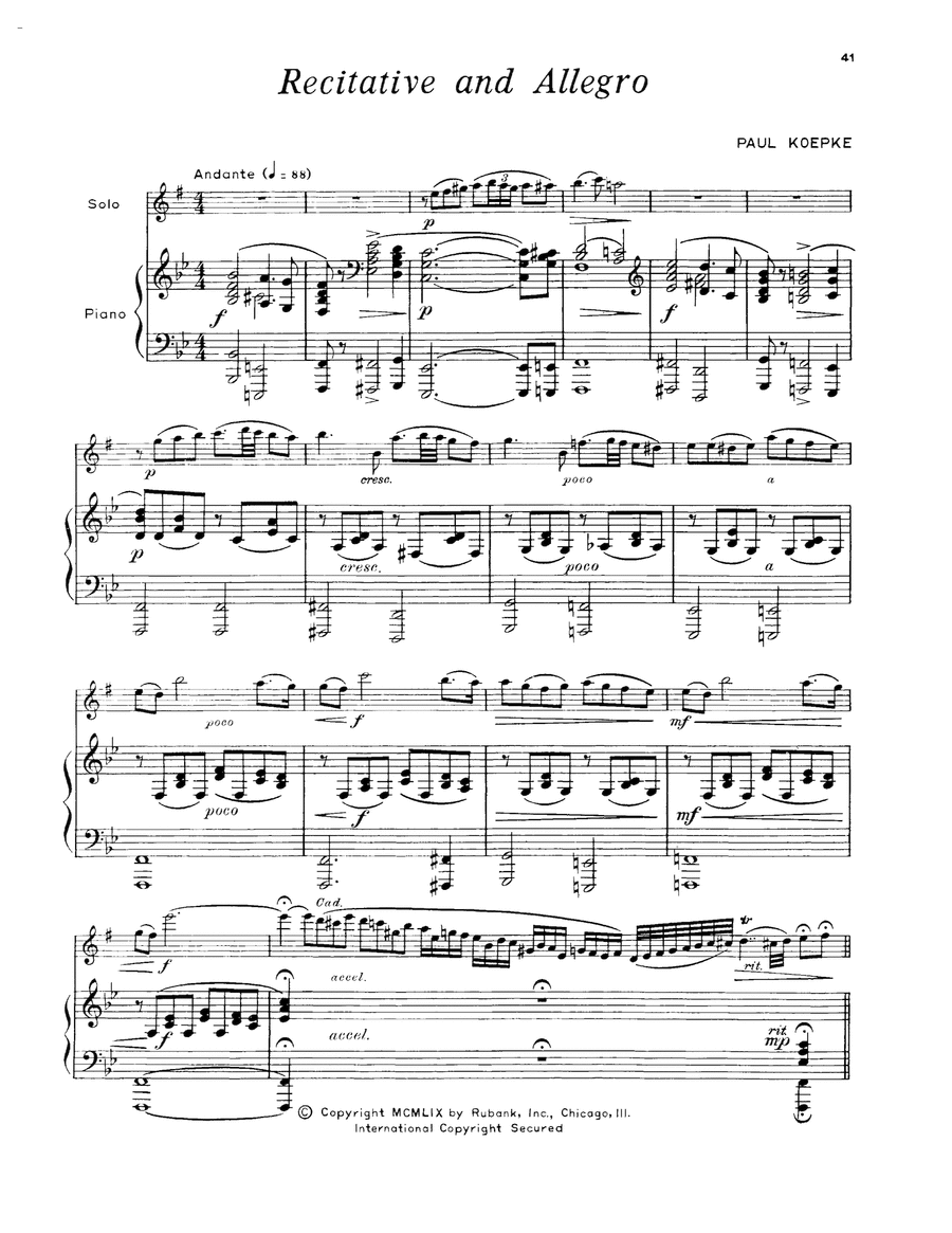Recitative & Allegro Alto Saxophone scores gallery preview page 1