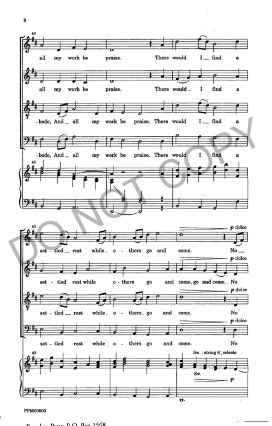 My Shepherd Will Supply My Need 4-Part scores gallery preview page 9