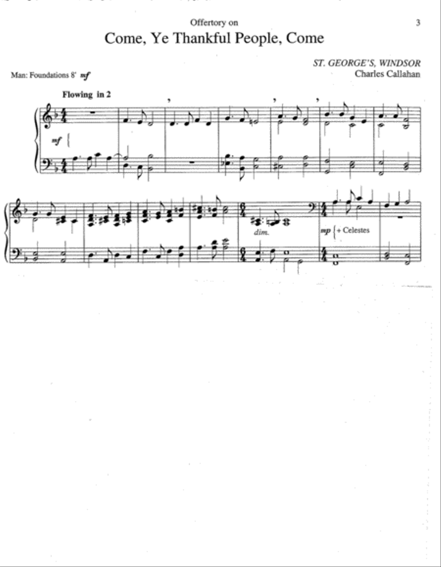 Thanksgiving Music for Manuals Organ scores gallery preview page 2