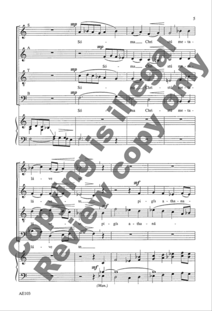 Two Communion Hymns From the Byzantine Liturgy, Set 2 4-Part scores gallery preview page 5