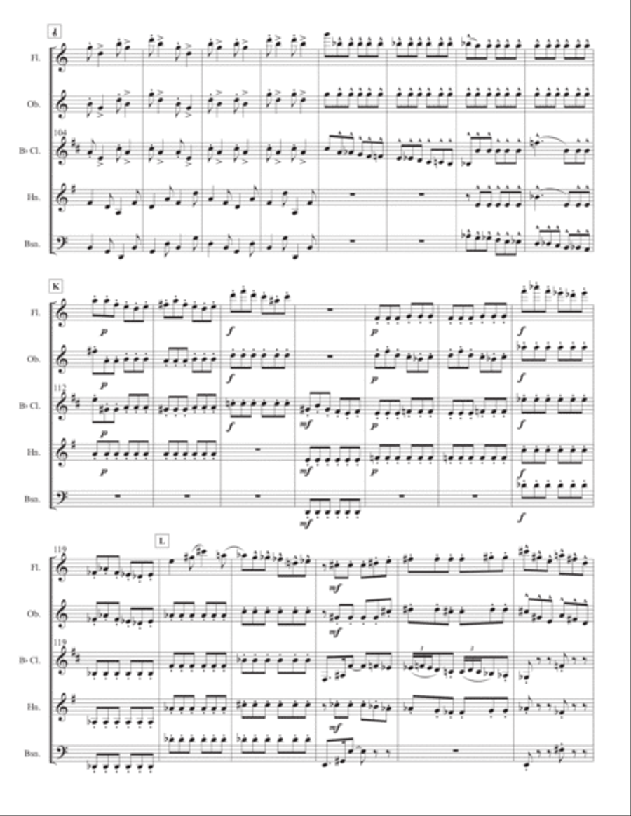 Donna Diana Overture for Wind Quintet Woodwind Quintet scores gallery preview page 6