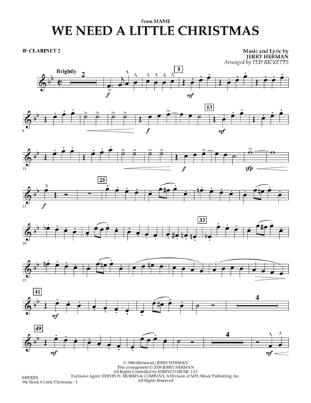 We Need a Little Christmas (from "Mame") - Bb Clarinet 2