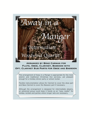Away In A Manger for Intermediate Woodwind Quartet