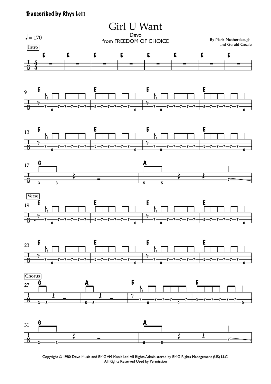 Girl U Want Girl U Want Acoustic Guitar scores gallery preview page 1