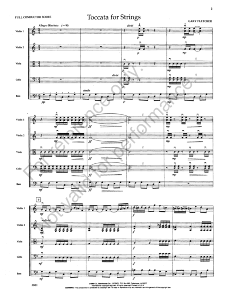 Toccata for Strings String Orchestra scores gallery preview page 3