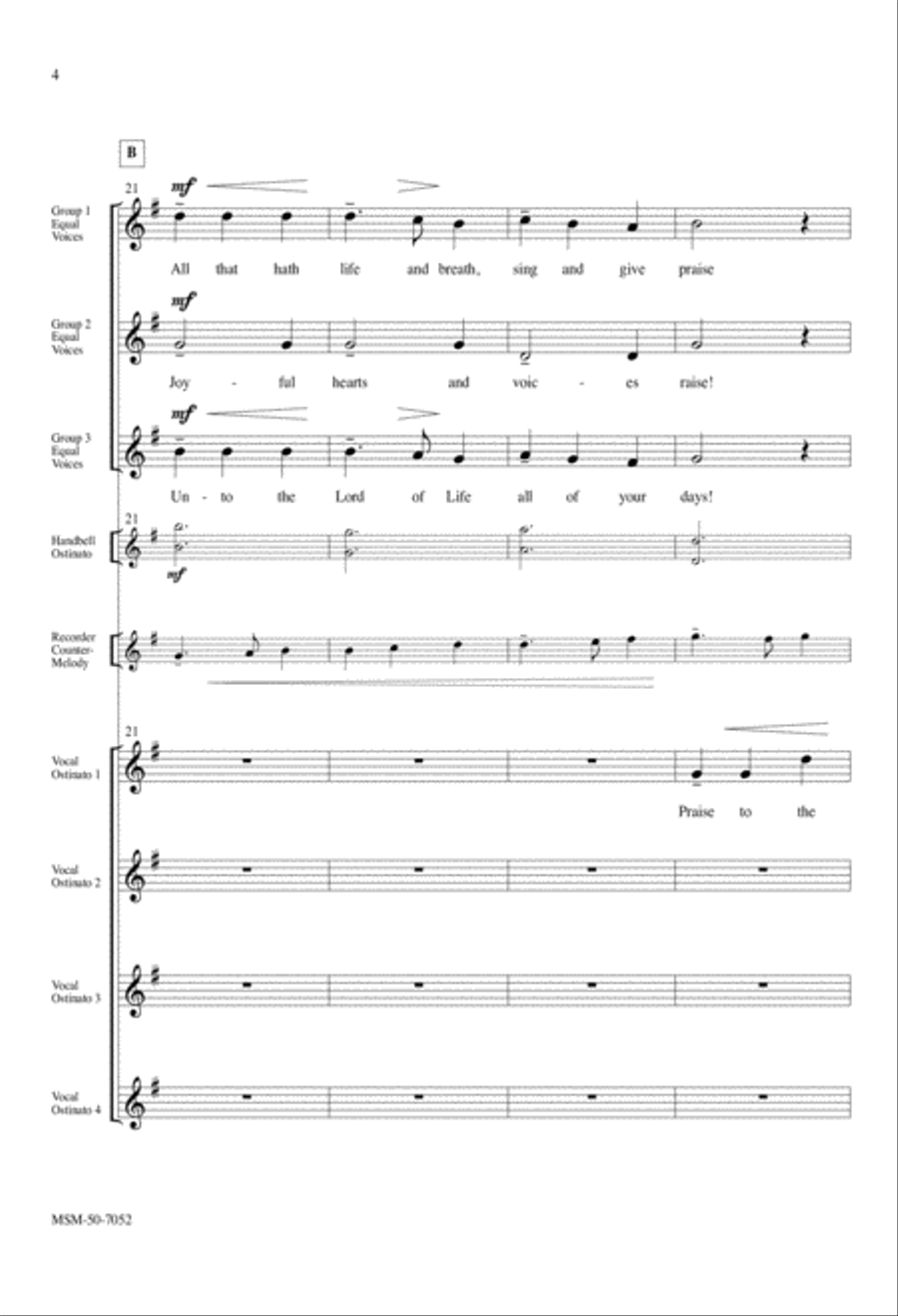 All That Hath Life and Breath 4-Part scores gallery preview page 4