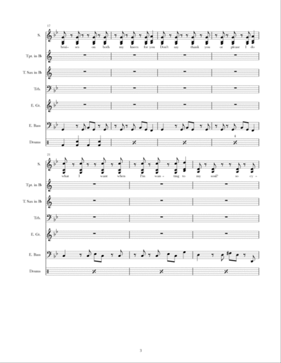 Bad Guy - Score Only Jazz Ensemble scores gallery preview page 3