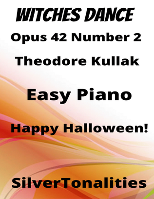 Witches Dance Opus 4 Number 2 Easy Piano Standard Notation Sheet Music