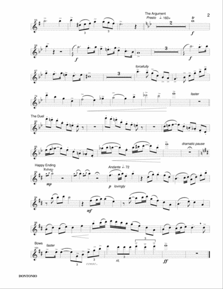 Dontonio: An Opera in Miniature for Flute and Piano Flute Solo scores gallery preview page 3