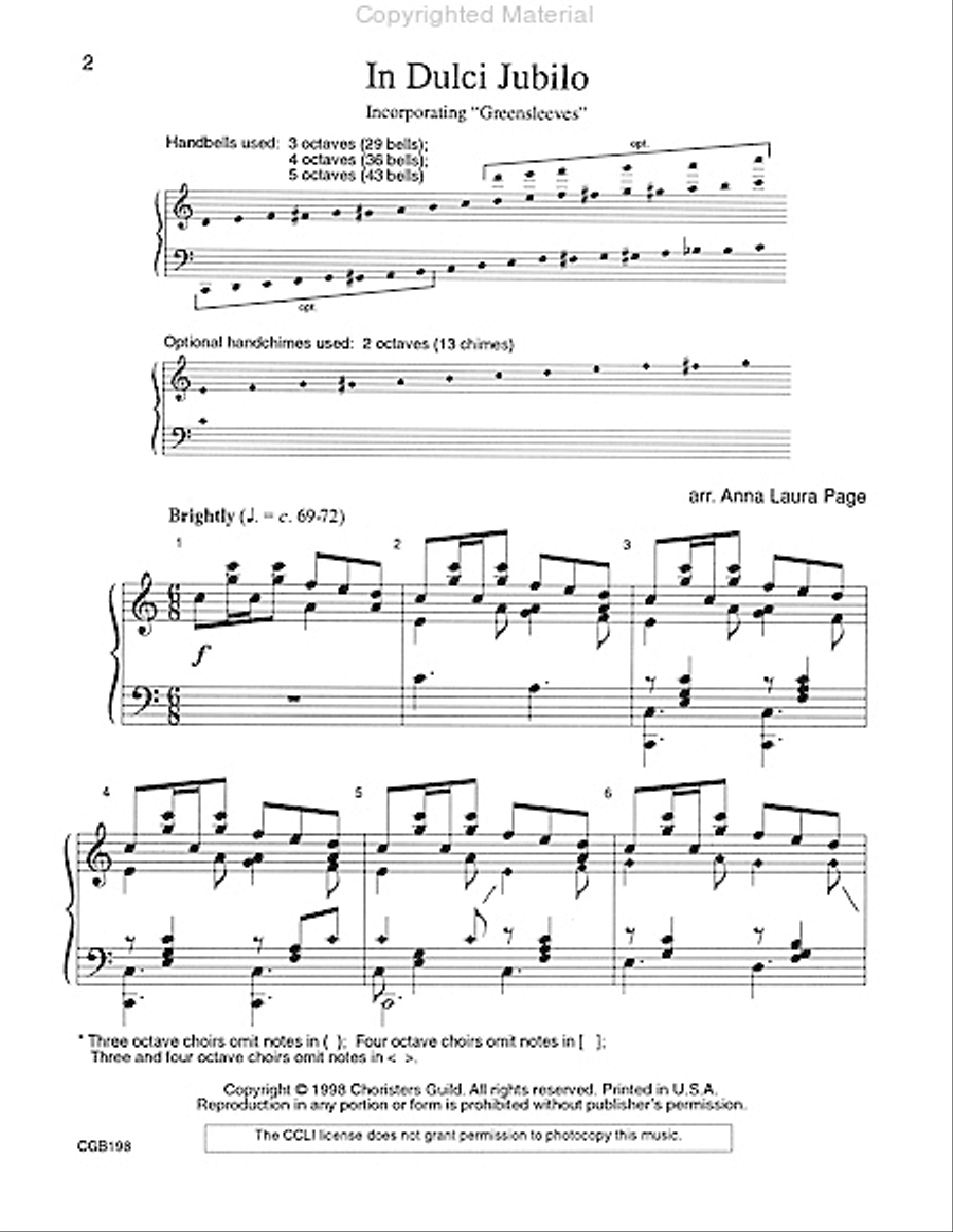 In Dulci Jubilo In Dulci Jubilo Handbell Choir scores gallery preview page 2