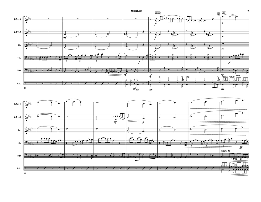 Feeling Good Brass Quintet scores gallery preview page 3