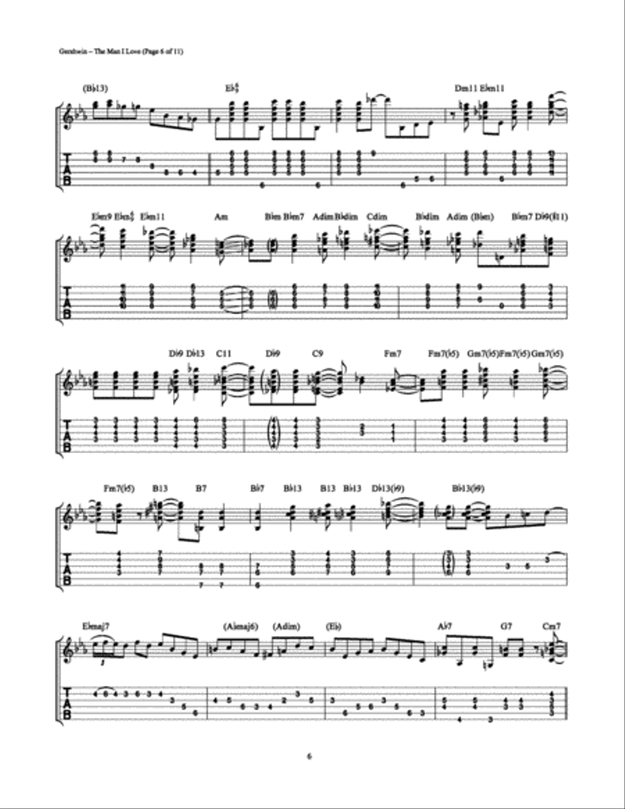 The Man I Love Electric Guitar scores gallery preview page 6