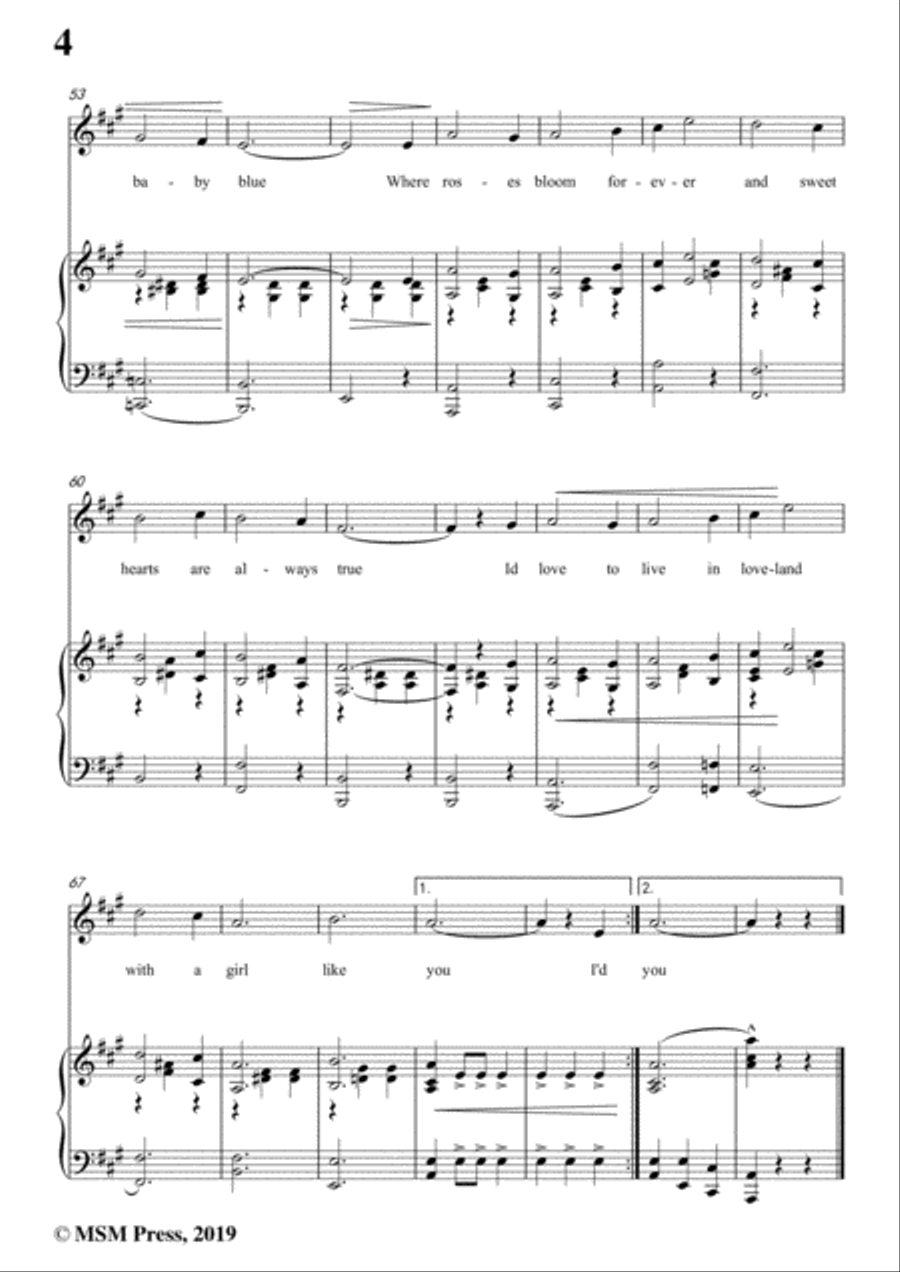 W. R. Williams-I'd Love To Live In Loveland With A Girl Like You,in A Major,for Voice&Piano Voice scores gallery preview page 6