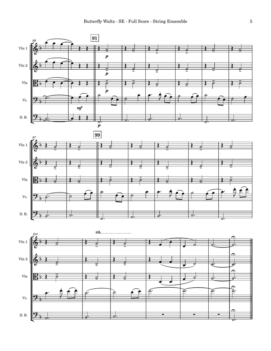 Butterfly Waltz Chamber Music scores gallery preview page 5
