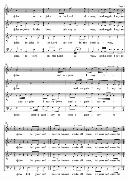 Rejoice In The Lord Alway A Cappella SATB image number null