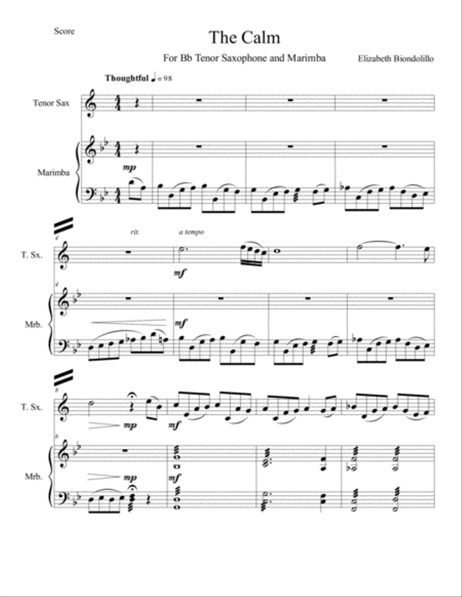 The Calm Tenor Saxophone scores gallery preview page 1