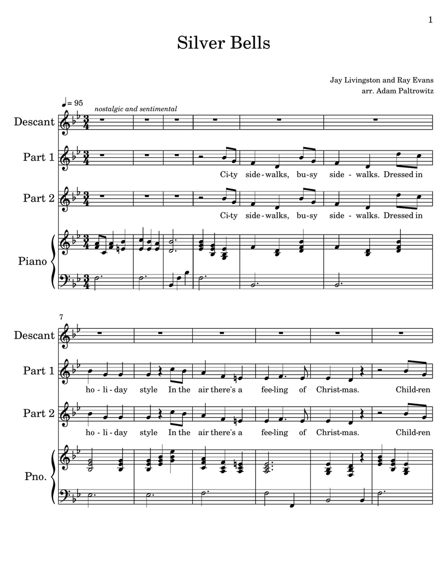 Silver Bells Silver Bells 3-Part scores gallery preview page 1