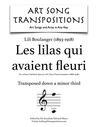 BOULANGER: Les lilas qui avaient fleuri (transposed down a minor third)