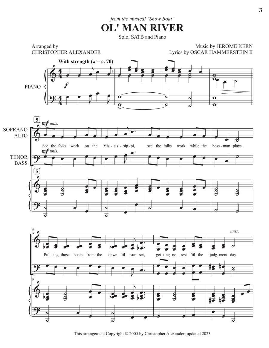 Ol' Man River 4-Part scores gallery preview page 3