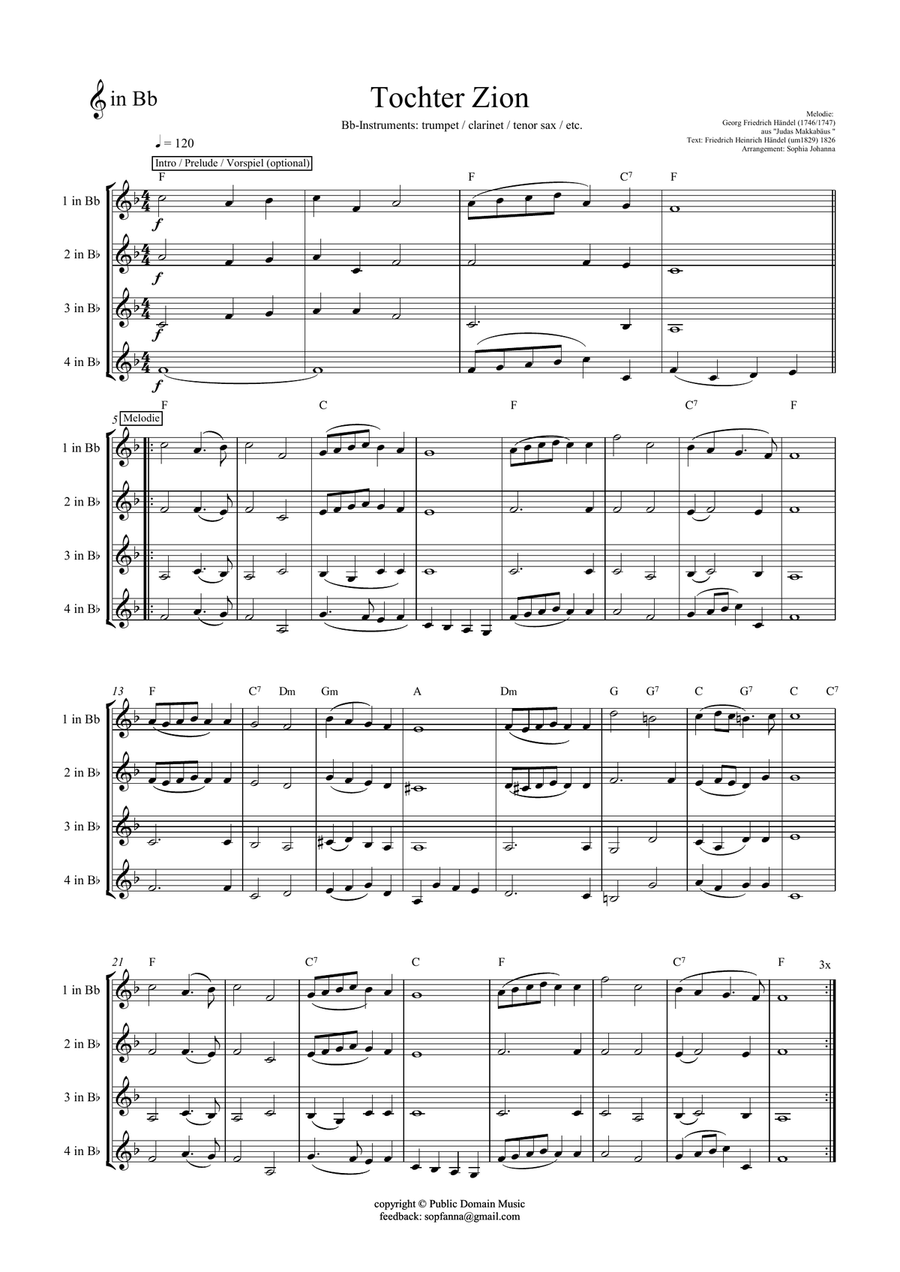 Tochter Zion - Daughter Zion, rejoice - for various instruments Piano, Vocal scores gallery preview page 6