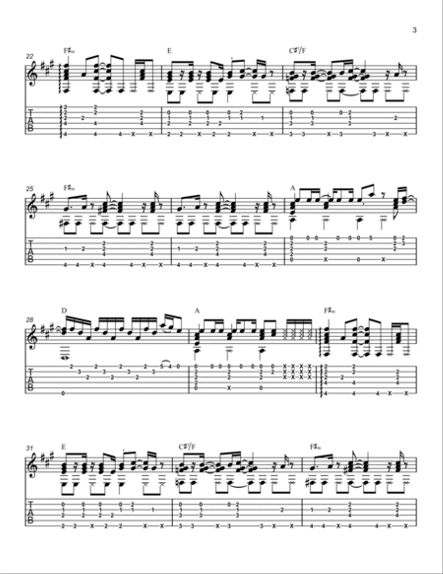 Dancing Queen Guitar Solo scores gallery preview page 3