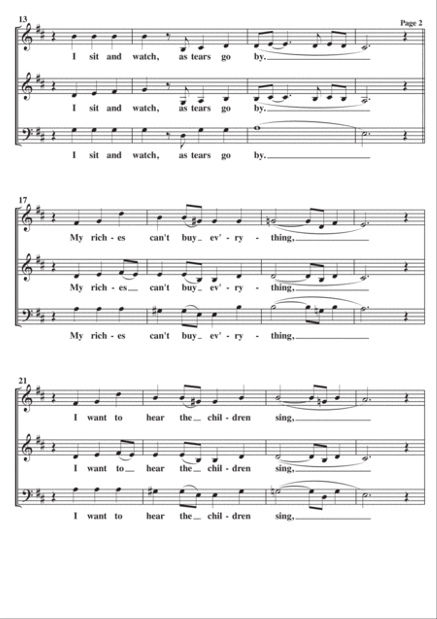As Tears Go By 3-Part scores gallery preview page 2