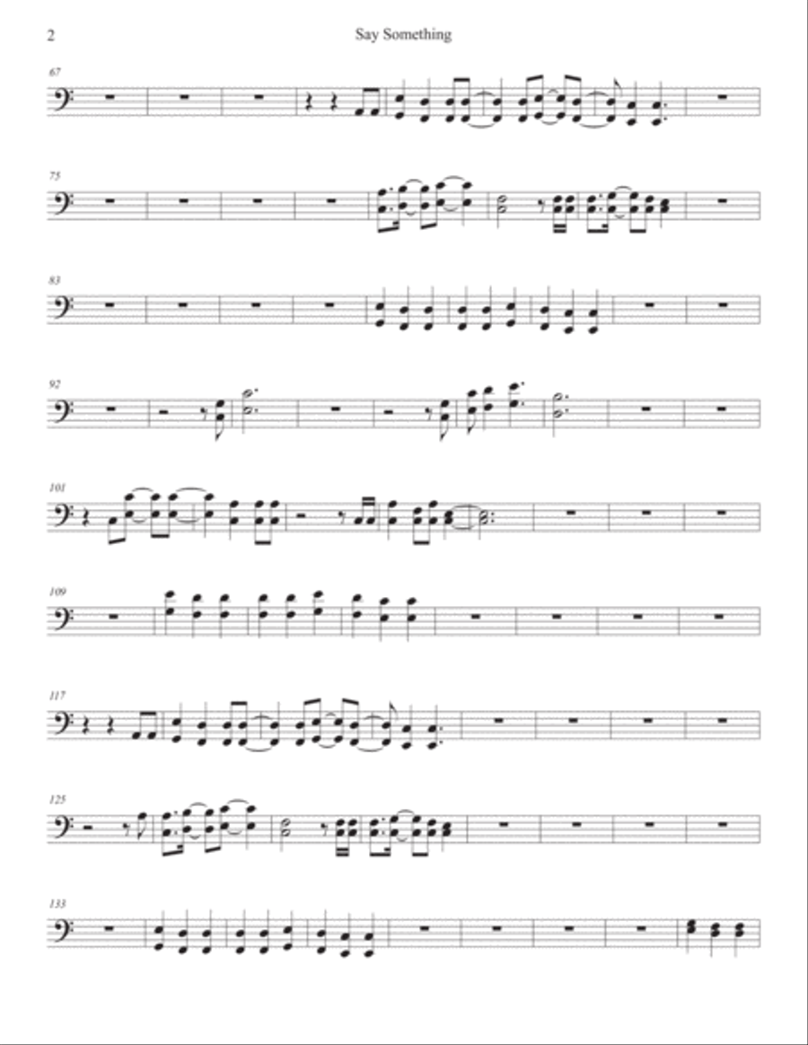 Say Something Trombone Solo scores gallery preview page 2