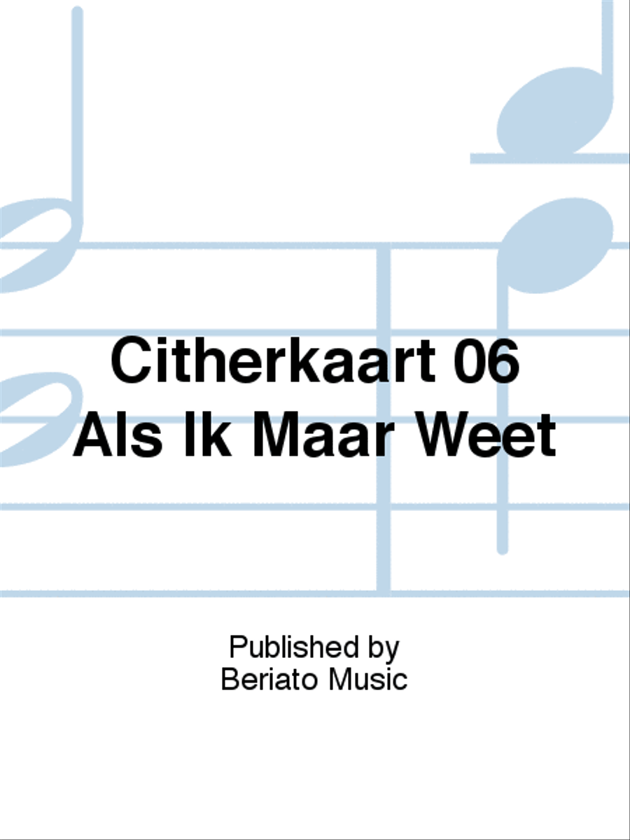Citherkaart 06 Als Ik Maar Weet Zither scores gallery preview page 1