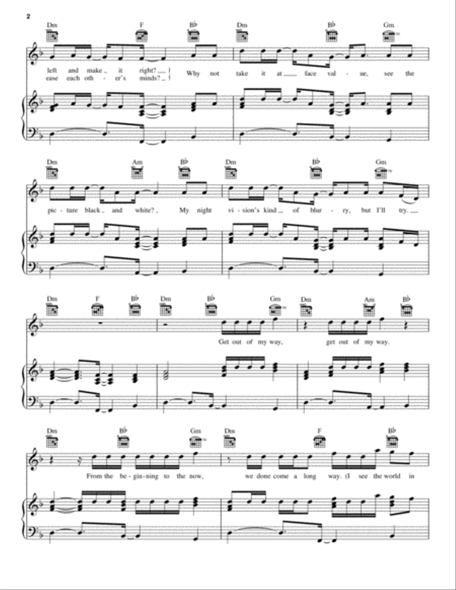 Black And White Black And White Piano, Vocal, Guitar scores gallery preview page 2