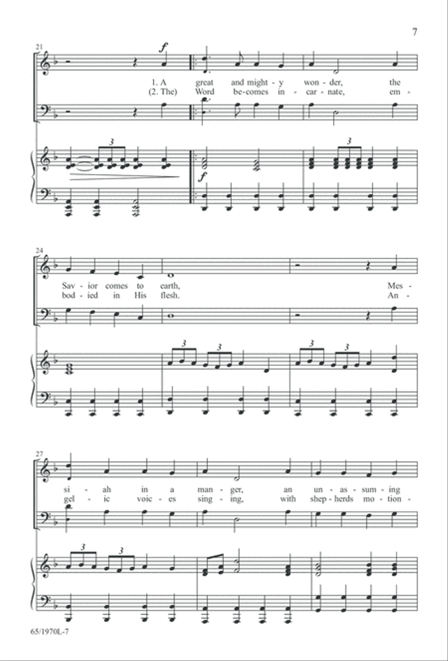 A Great and Mighty Wonder 4-Part scores gallery preview page 8