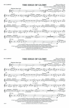 Book cover for The Edge of Glory: 1st B-flat Clarinet