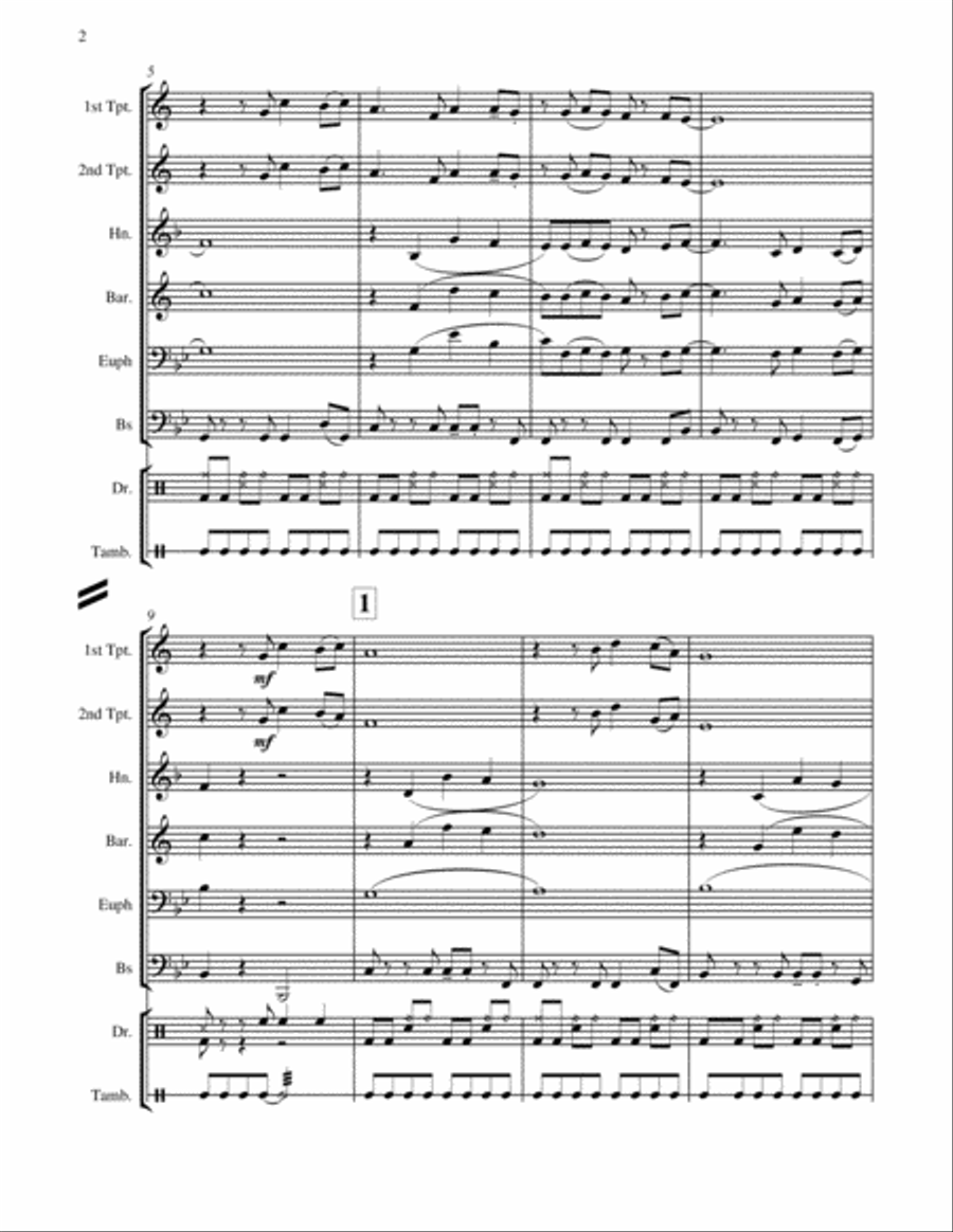Feliz Navidad Brass Ensemble scores gallery preview page 6