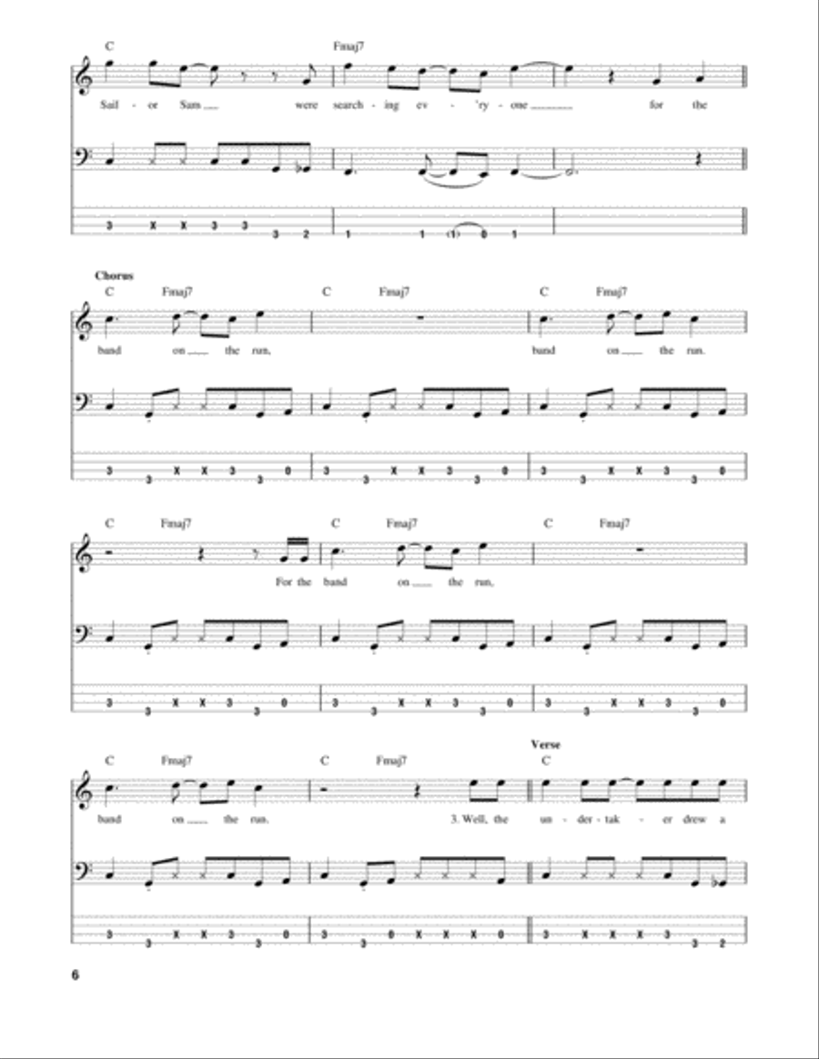 Band On The Run Guitar Tablature scores gallery preview page 6