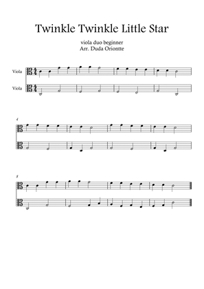 Twinkle Twinkle Little Star DUET (For BEGINNER and kids) (viola duo)
