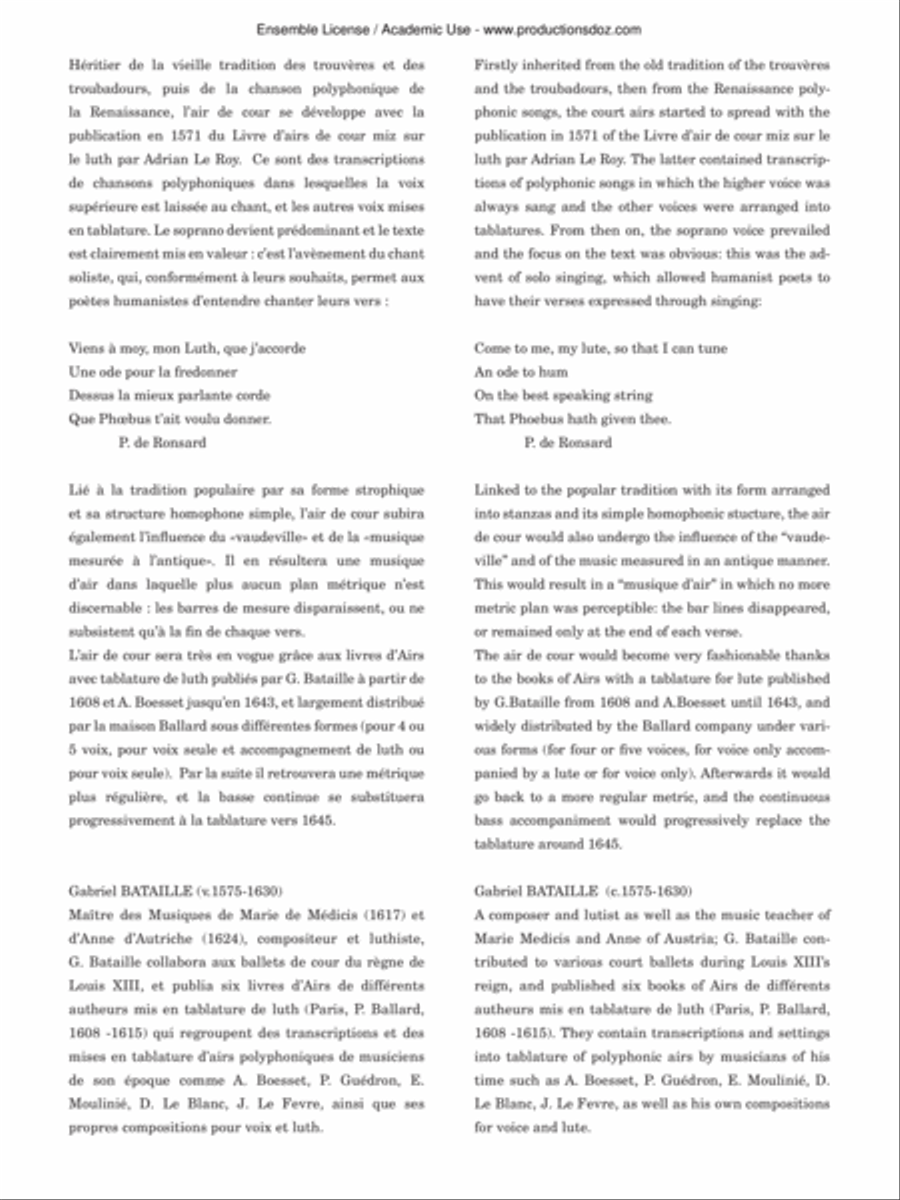 Airs de cour, vol. 2 Classical Guitar scores gallery preview page 3