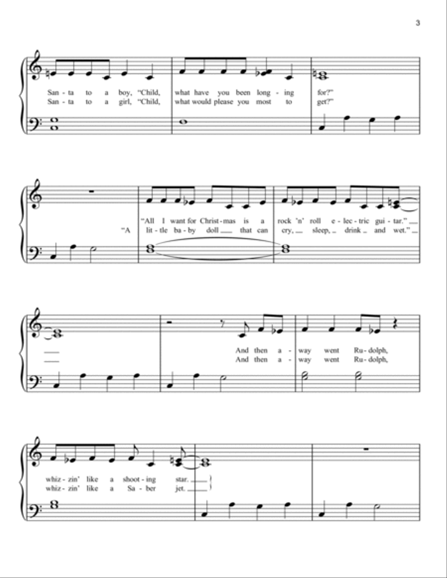 Run Rudolph Run Run Rudolph Run Easy Piano scores gallery preview page 3