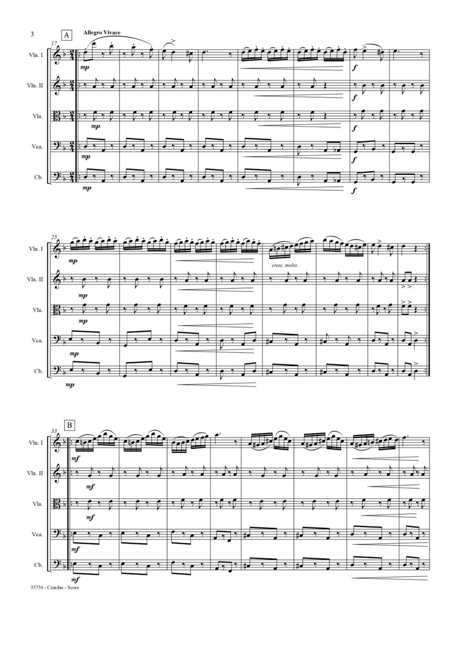 CZARDAS NO1 - STRING QUARTET String Quartet scores gallery preview page 3