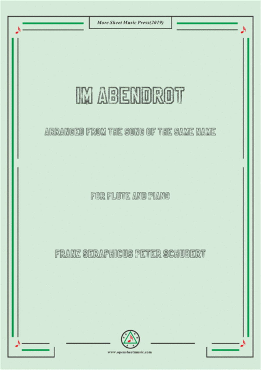 Schubert-Im Abendrot,for Flute and Piano Flute Solo scores gallery preview page 1