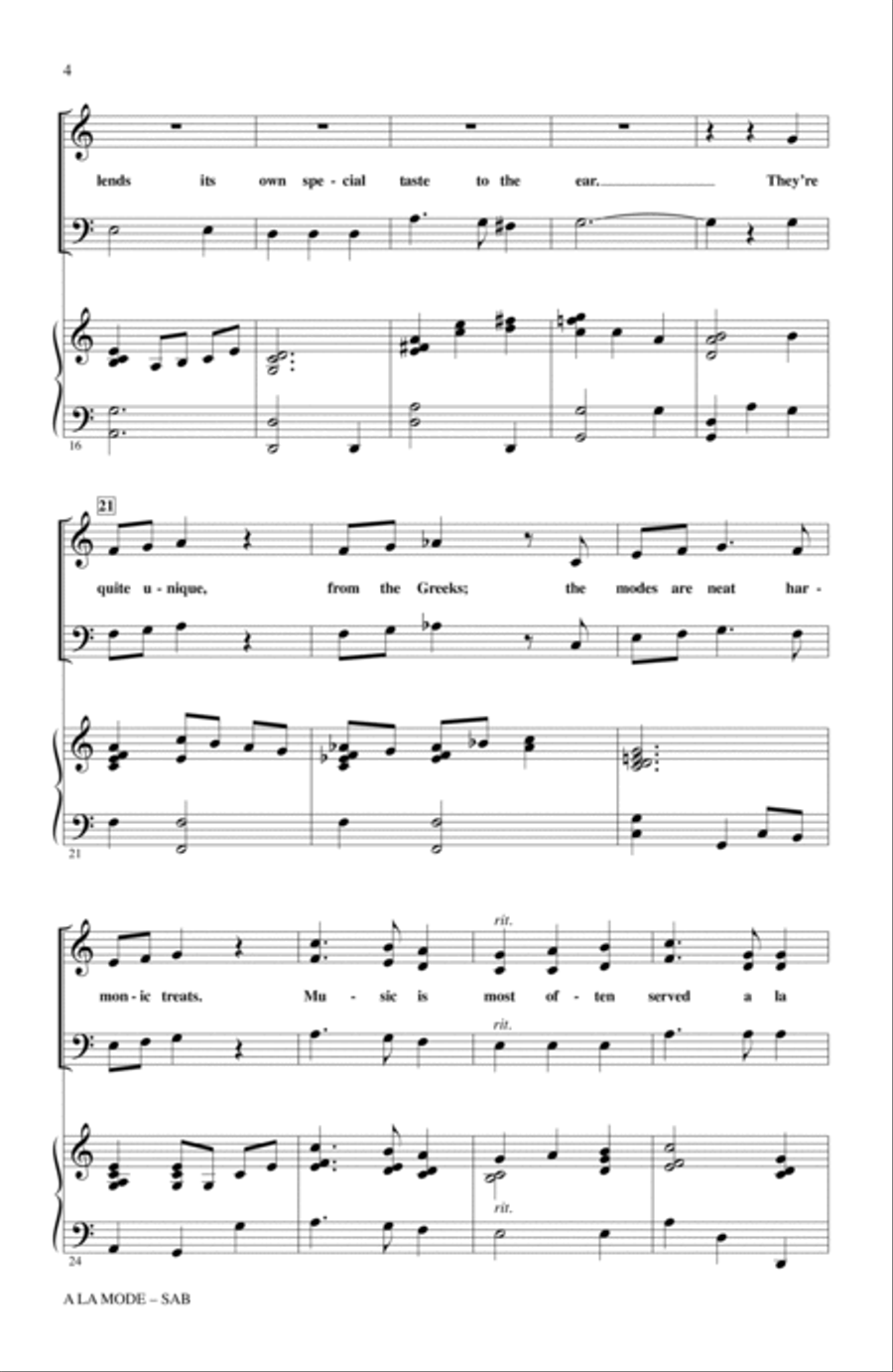 A La Mode 3-Part scores gallery preview page 2