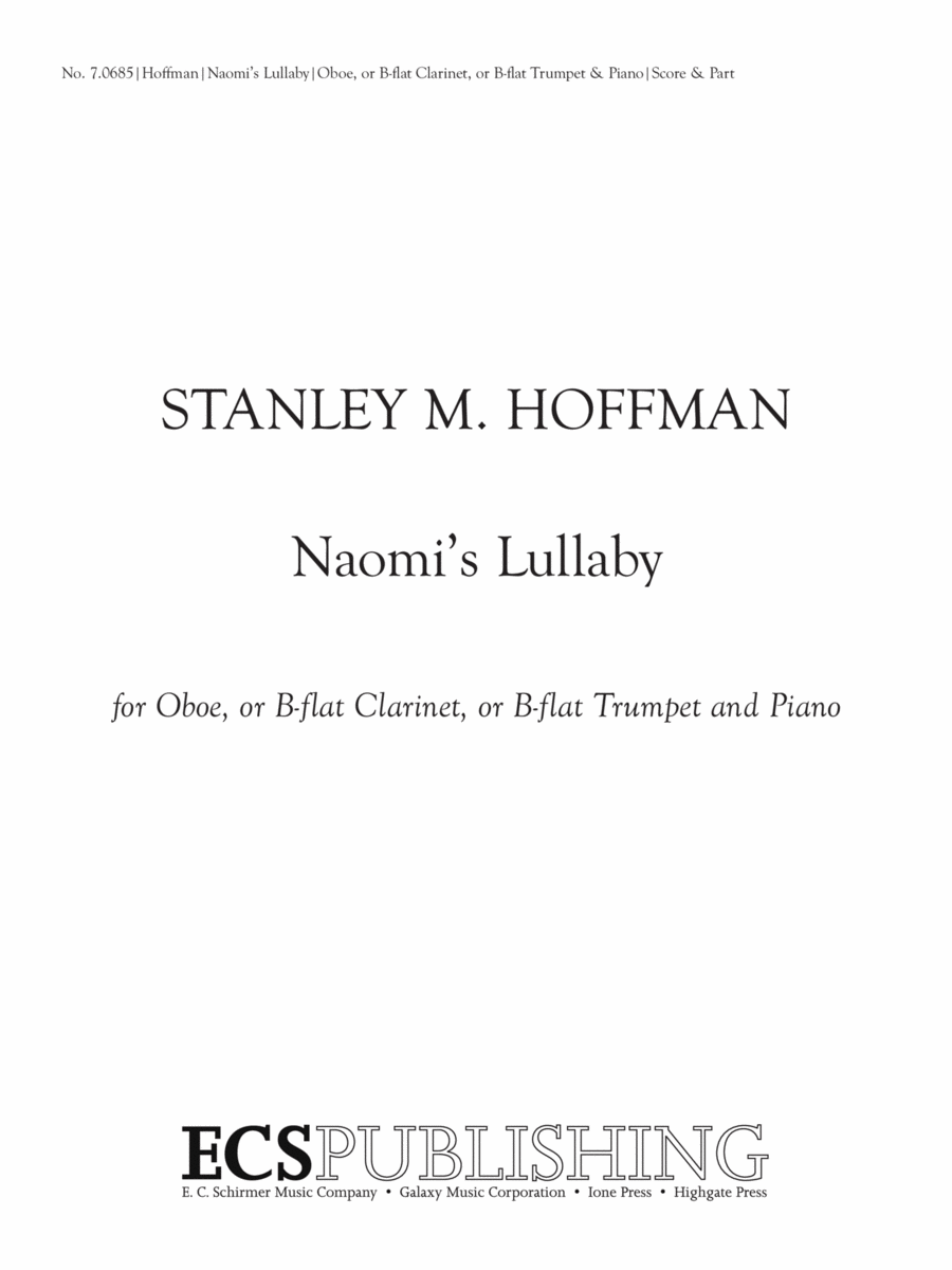 Naomi's Lullaby B-Flat Clarinet scores gallery preview page 1