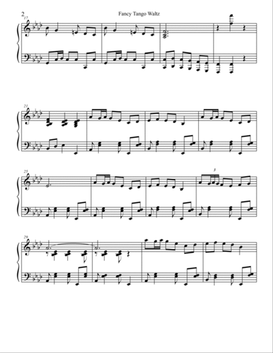 Fancy Tango Waltz Piano Solo scores gallery preview page 2